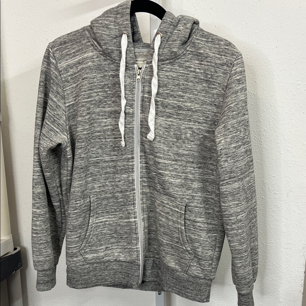 Doublju Men's Heather Gray Zip-Up Hoodie